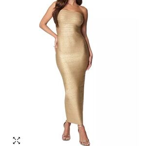 Juniors' Bandage Strapless Maxi Dress